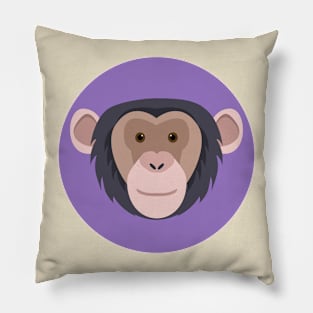 Cute smiling monkey chimpanzee face drawing Pillow