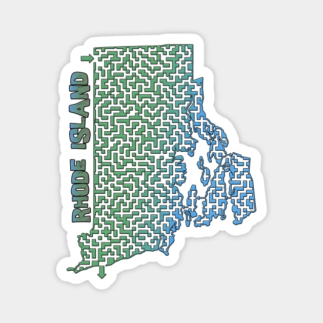 Rhode Island State Outline Maze & Labyrinth Magnet by gorff