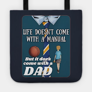 fathers day, Life doesn't come with a manual, but it does come with a dad! / Father's Day gift Tote