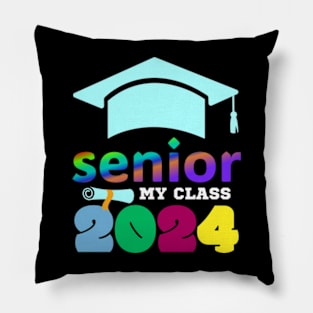 senior 2024 vintage retro style class of 2024 graduation Pillow