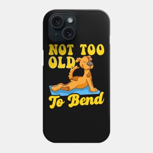 Not too Old To Bend Funny Yoga Dog on Yoga Mat Cute Dog Phone Case