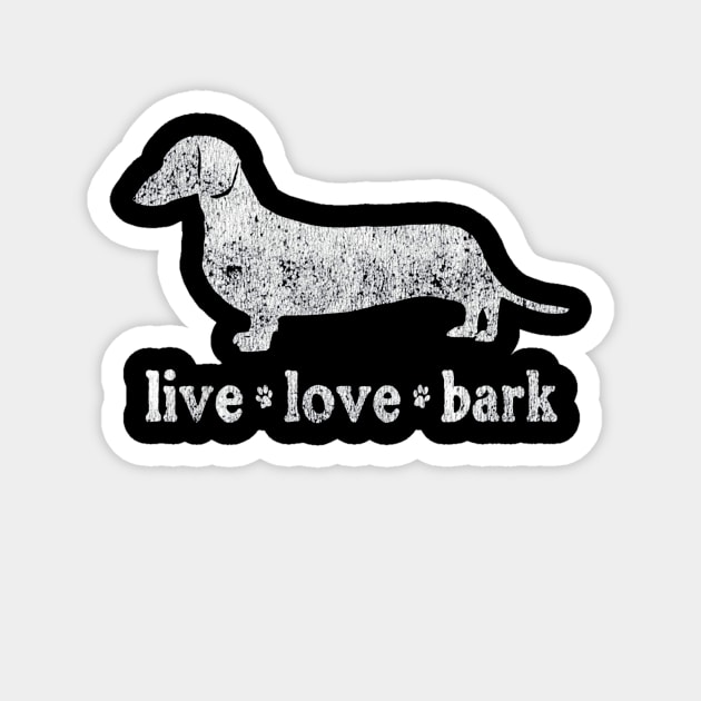 Retro Dachshund Live Love Bark Magnet by franzaled