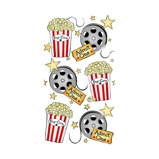 VIP Movie Night on white w/ pop corn T-Shirt