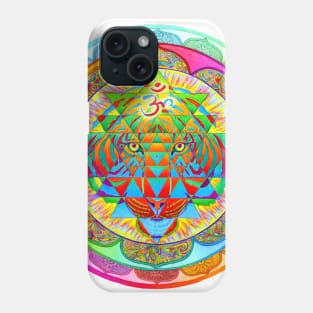 Inner Strength Psychedelic Tiger Sri Yantra Mandala Phone Case