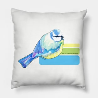 Blue Tit Watercolour Pillow