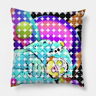 Dope Slluks astronaut character floating in space illustration Pillow