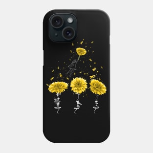 Faith Hope Love Yellow Sunflower Childhood Cancer Awareness Phone Case