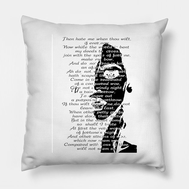 Shakespeare's Sonnet and the silhouette of a girl Pillow by CatCoconut-Art