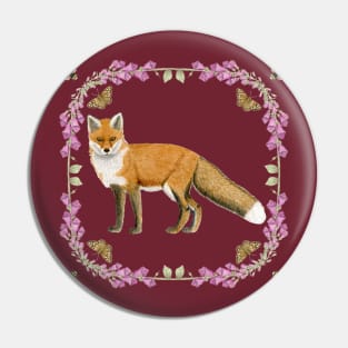 Fox & Foxgloves Pin