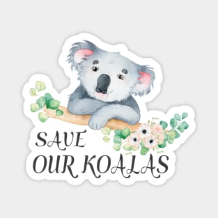 Save our Koalas with cute Australian koala and gum leaves Magnet