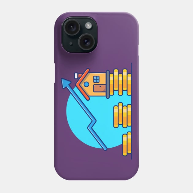 House With Gold Coin Statistic Cartoon (2) Phone Case by Catalyst Labs