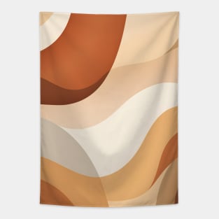 Boho Earthy Abstract Wavy Pattern Tapestry