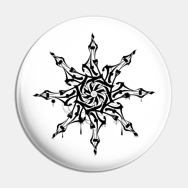 Black Halloween mandala Pin by ngmx