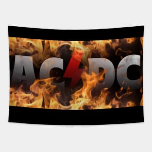 AC/DC FIRE LOGO Tapestry