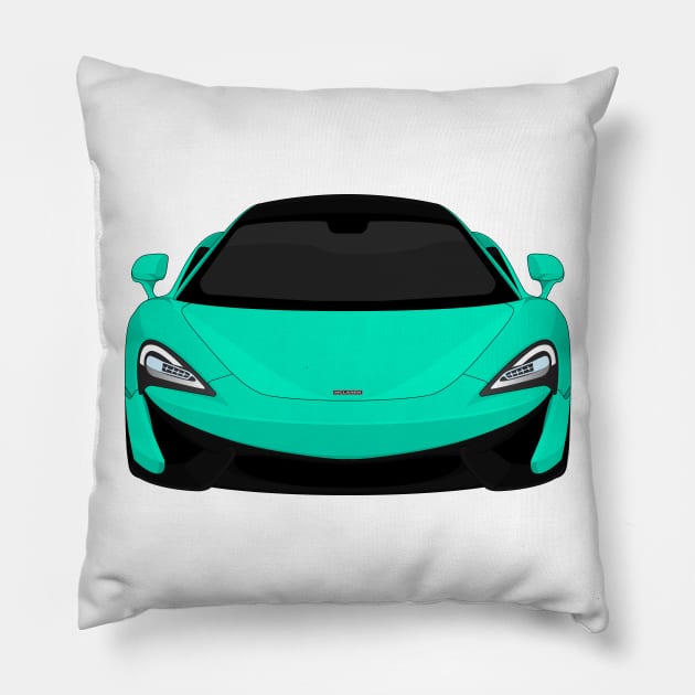 MCLAREN 570S TURQUOISE Pillow by VENZ0LIC