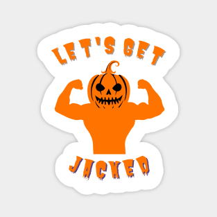 Let’s Get Jacked Gym Weightlifting Halloween Pumpkin Magnet