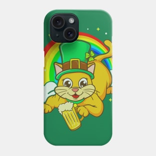 Irish Leprechaun Cat Beer St Patricks Day Phone Case