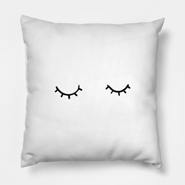 Closed eyes, just eyelashes Pillow by bigmomentsdesign