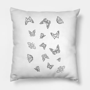 Butterflies Pattern | Butterfly | Black and White Pillow