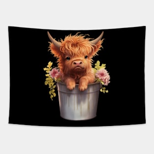 Image Of A Lovely Miniature Scottish Cow Tapestry