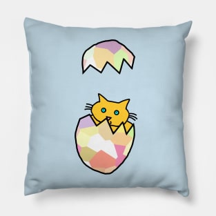 Yellow Cat Popping Out of Funny Easter Egg as Kitten Pillow