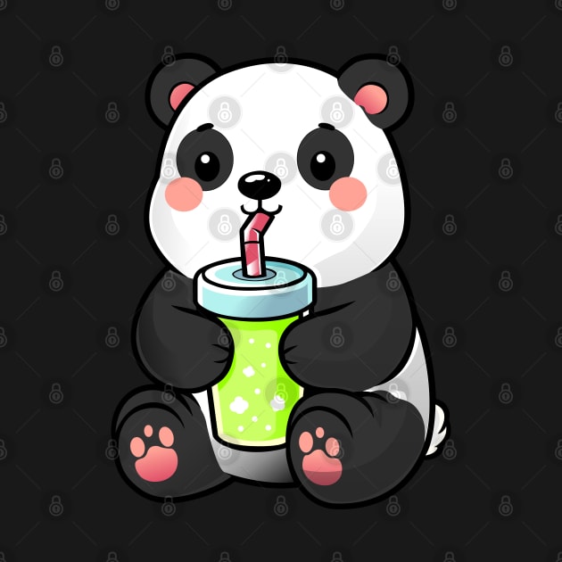 Cute Panda with Softdrink by Arief Uchiha