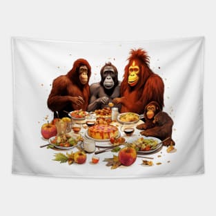 Orangutan Family Thanksgiving Tapestry