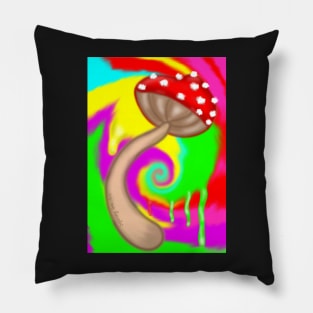 Colorful Trippy Mushroom Pattern Pillow