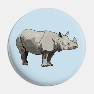 Javan rhinoceros cartoon illustration Pin