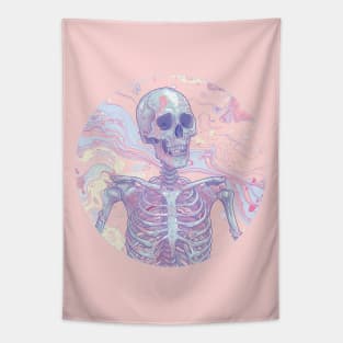 Psychedelic Cute Skeleton Tapestry