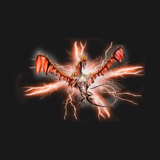 Fire Dragon in a Storm T-Shirt