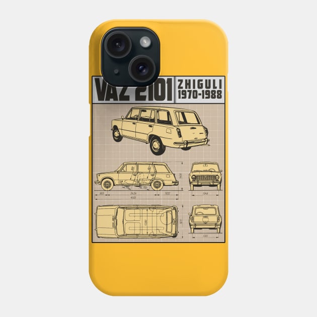 VAZ-2101 ZHIGULI LADA CAR Phone Case by theanomalius_merch