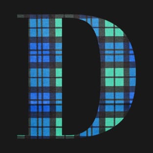 Letter D Scotland Tartan Pattern Monogram T-Shirt