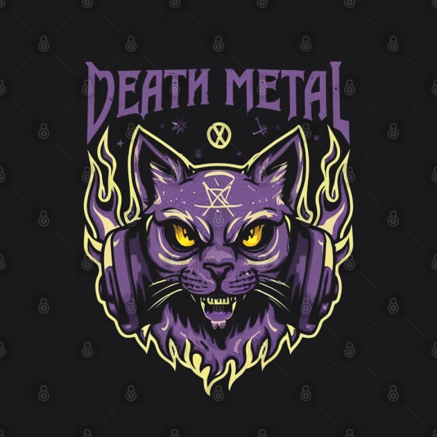 Death Metal Satanic Baphomet Cat by Aldrvnd