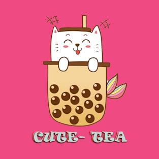 Cute Kitty Boba Tea Pun- Kawaii Cat T-Shirt