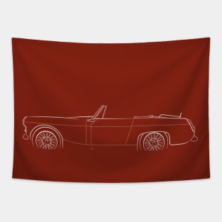 1969 MG Midget MKiii - profile stencil, white Tapestry