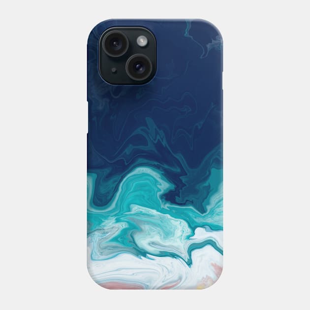 Crashing Waves digital paint pour Phone Case by LozzieElizaDesigns