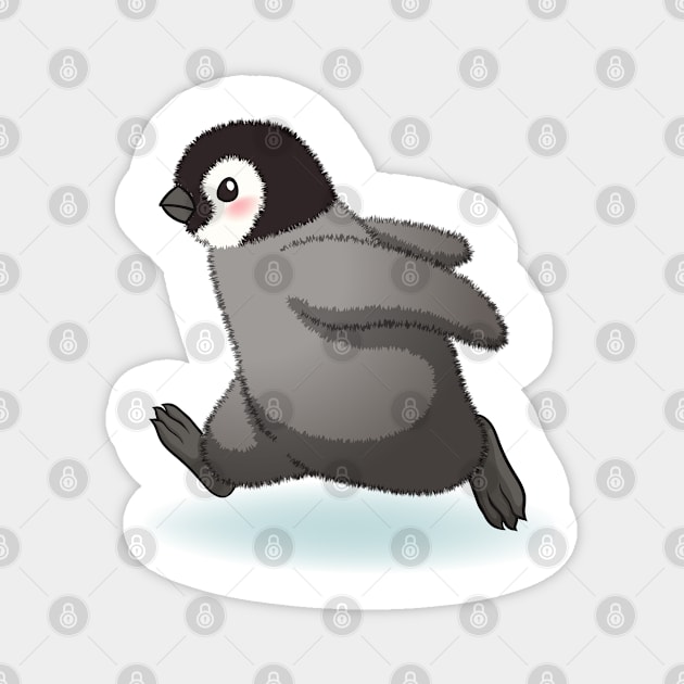 Happy emperor penguin chick Magnet by tomodaging