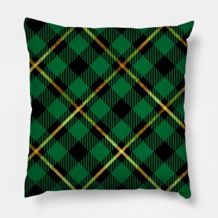 Pride Of Scotland Tartan Green Black And Gold Pillow