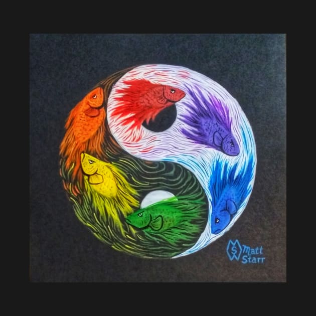 Betta Yin Yang by Matt Starr Fine Art