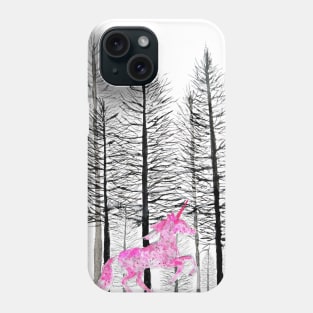 pink unicorn in forest Phone Case