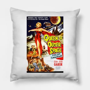 Classic Science Fiction Movie Poster - Queen of Outer Space Pillow