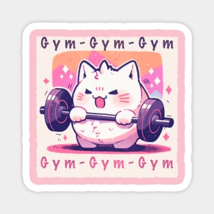 Gym, cat, sport Magnet