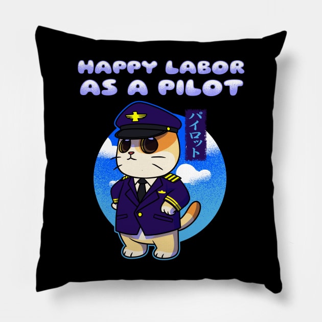 Happy Labor Day As A Pilot Cute Funny Gift Pillow by MimimaStore