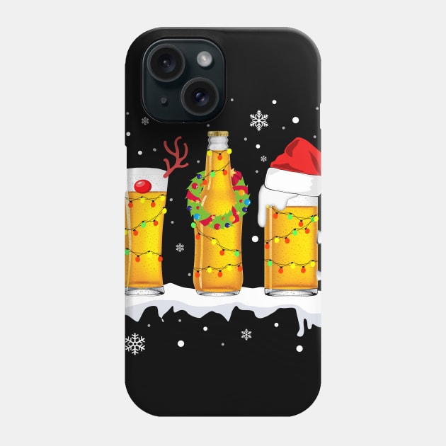 Christmas Beer T-Shirt Reindeer Beer Phone Case by TeeSky