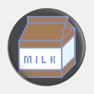 Pixel Chocolate Milk Box Carton | Vintage 90's Retro Pixel Art Pin