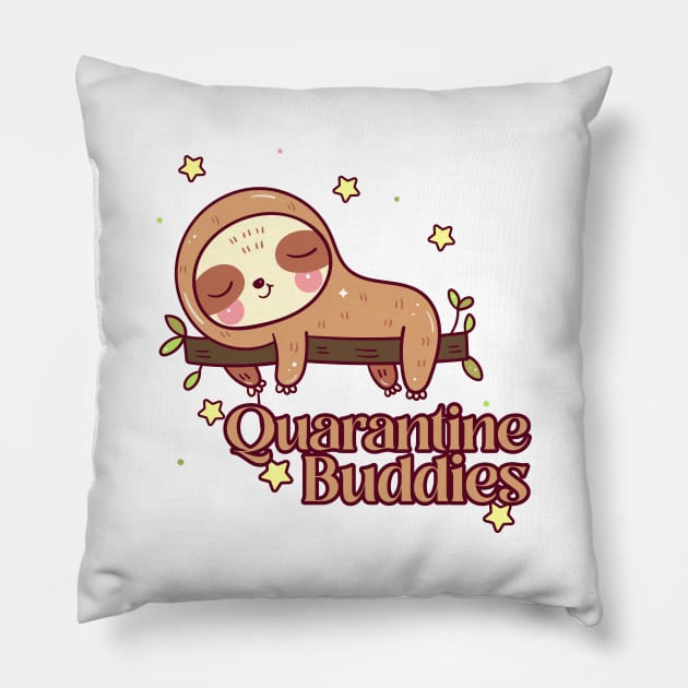 Quarantine Buddies T-shirt Pillow by Chichid_Clothes