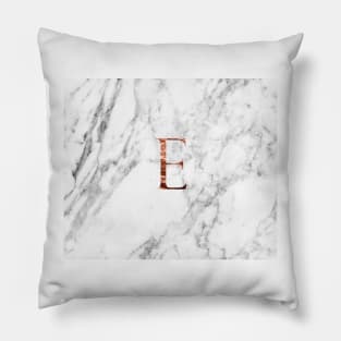 Monogram rose marble E Pillow