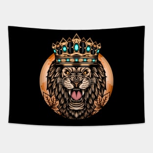 Roaring lion with crown Tapestry