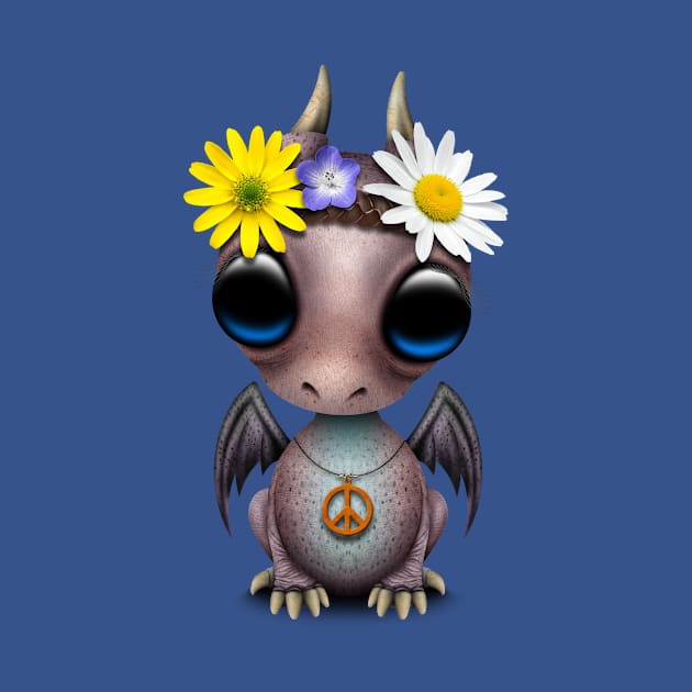 Cute Baby Dragon Hippie by jeffbartels